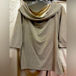 White House Black Market subtle shimmery off shoulder top